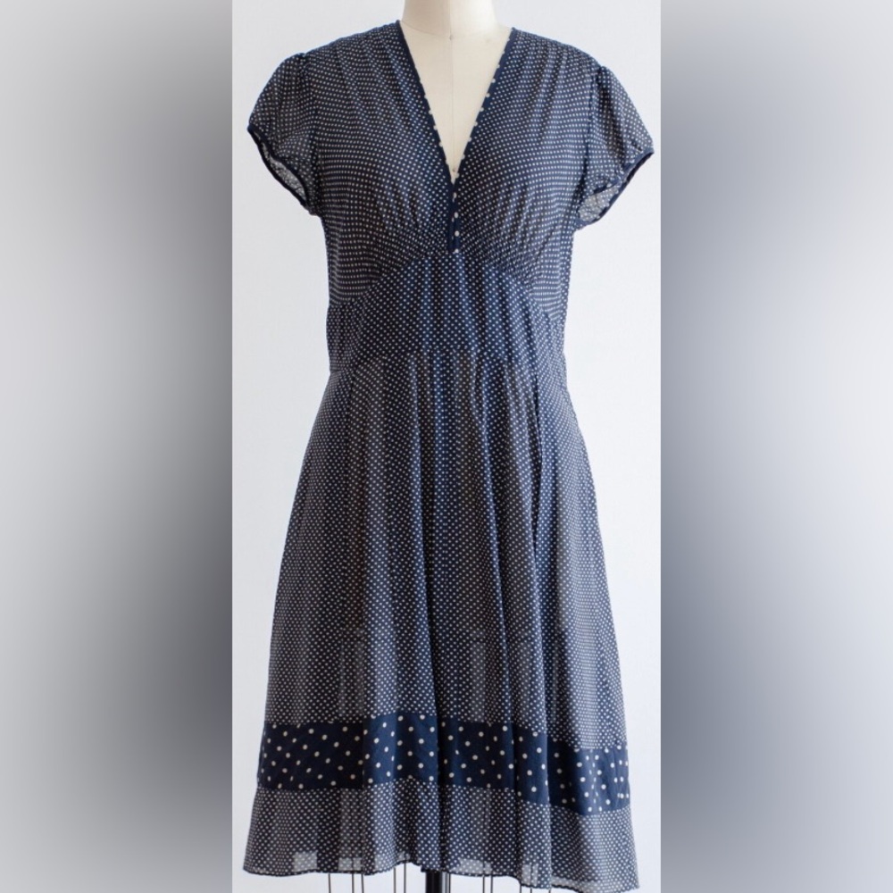 Navy polka dot dress
